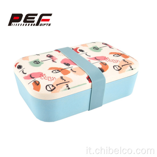 Lunch box ecologico con forchette cucchiaio coltello